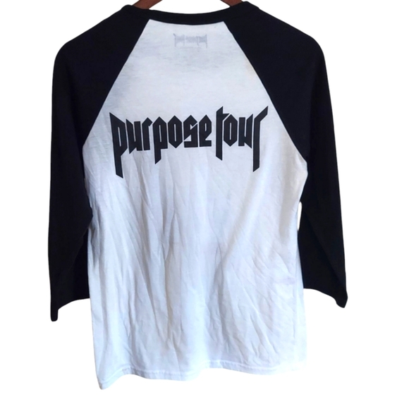 Justin Beiber Purpose Tour Raglan T-Shirt Baseball T - Picture 3 of 4